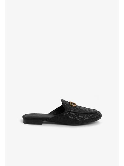 Embellished Quilted Mules