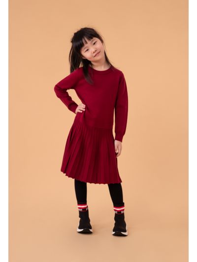 Vertical Knit Long Sleeve Sweater Dress