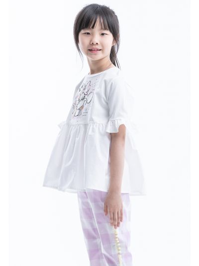 Disney Minne Mouse Print Flared Hemline T-Shirt