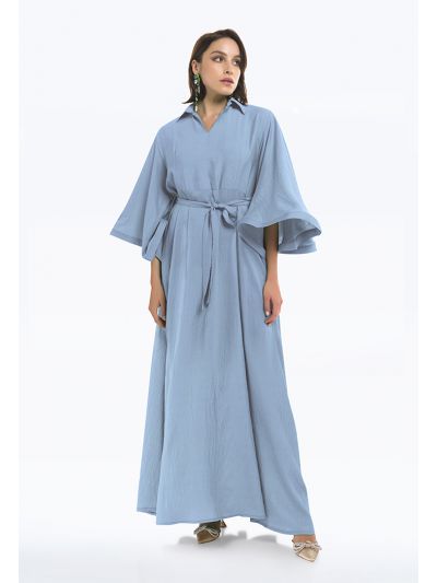 Flared Butterfly Sleeves Maxi Dress