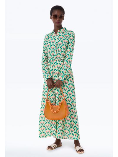 Multicolored Heart Pattern Maxi Dress -Sale