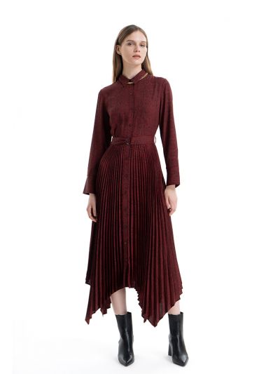 Snake Print Pleated Maxi Dress -Sale