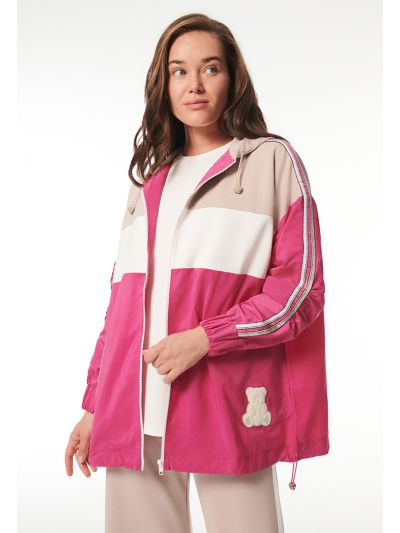 Color Block Lurex Stripe Jacket -Sale