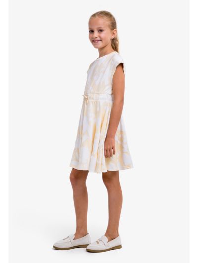 African Print Drawstring Waist Dress