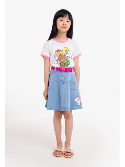 Embellished Short Denim Skirt