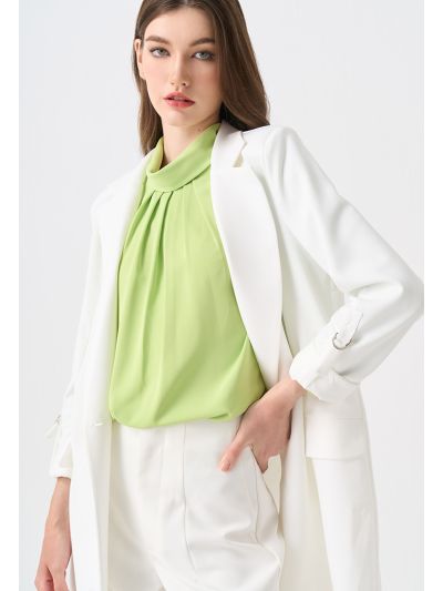 Solid Double Breasted Blazer