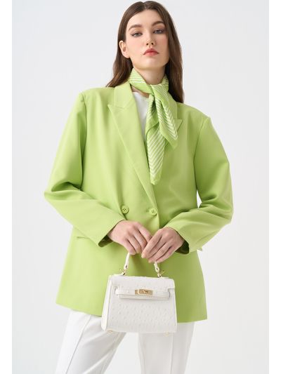 Notched Collar Double Breasted Blazer