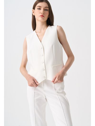 Single Breasted V-Neck Gilet