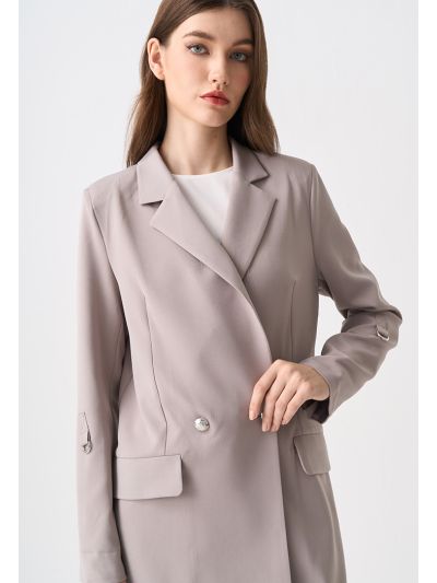 Solid Double Breasted Blazer