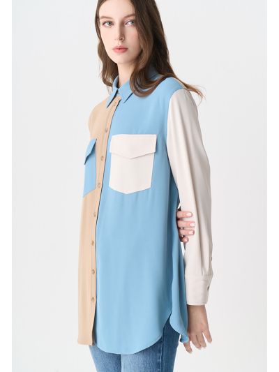 Color Block Relaxed Fit Shirt
