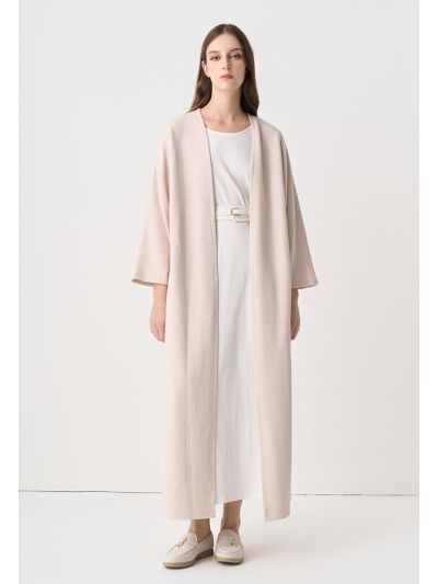Textured Monogram Print Open Cardigan