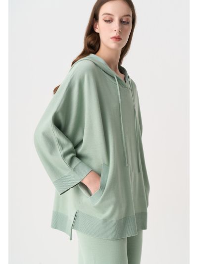 Knitted Oversized Dolman Sleeve Blouse