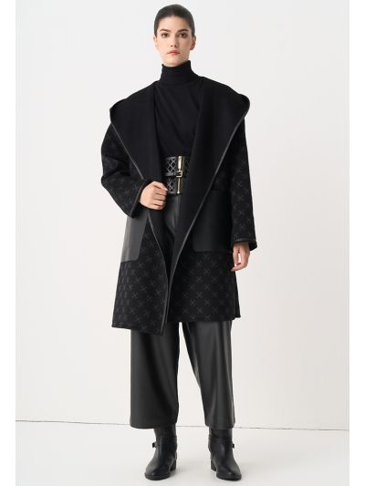 Reversible Monogram Long Sleeves Belted Jacket
