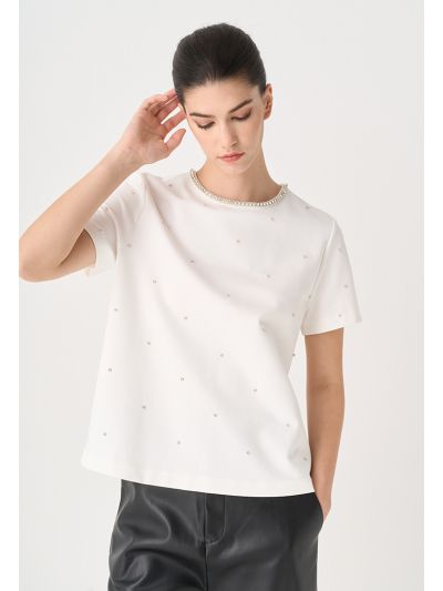 Rhinestone Embellished T-Shirt
