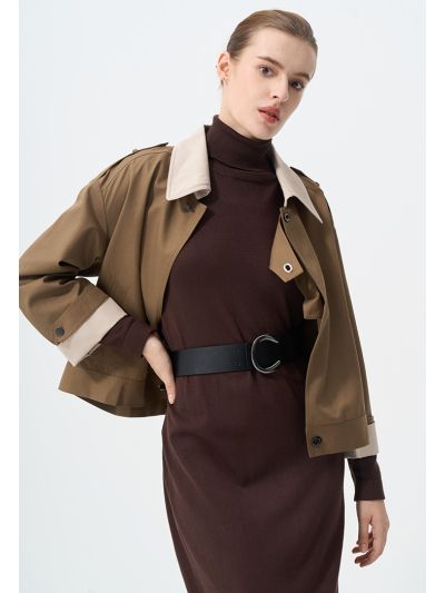 Contrast Long Sleeves Jacket 