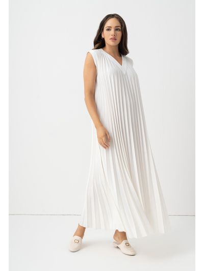 Sleeveless Plated Maxi Dress