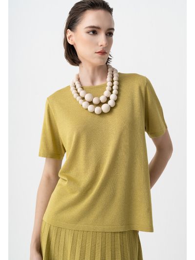 Short Sleeves Lurex Top