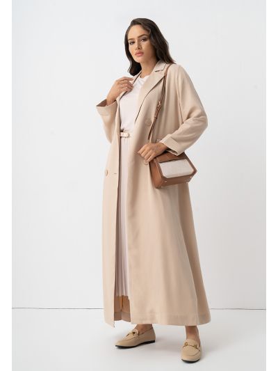 Double Breasted Solid Loose fit Coat 