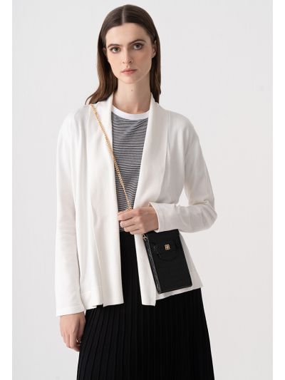 Solid Knitted Open Front Cardigan