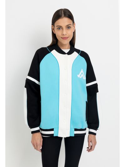 Back Chenille Patch Embellished Multicolor Jacket