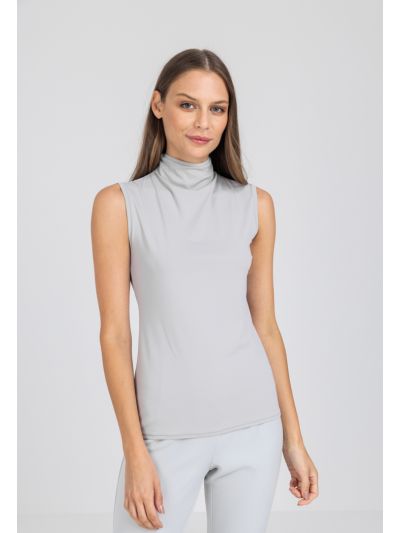 High Neck Sleeveless Basic Top