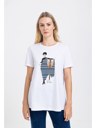 Printed Motif Short Sleeve T-Shirt