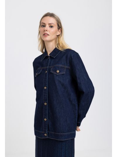 Classic Solid Denim Jacket