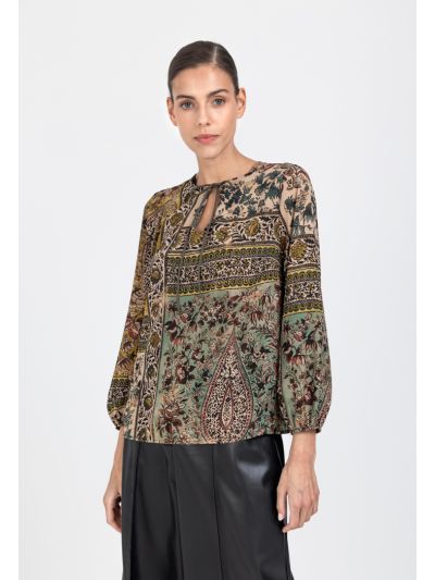 Ethnic Floral Printed Blouse