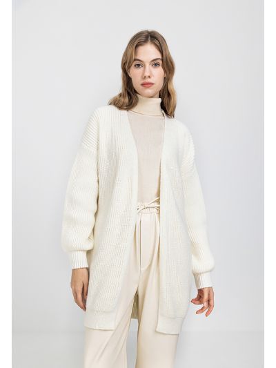 Solid Woven Cardigan