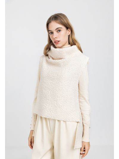 High Low Faux Fur Top