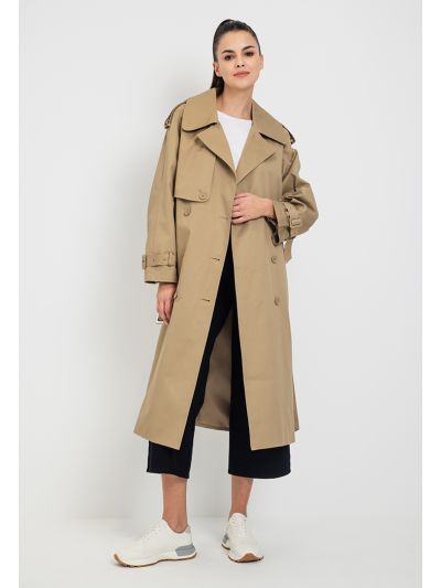 Double Breasted Belted Coat