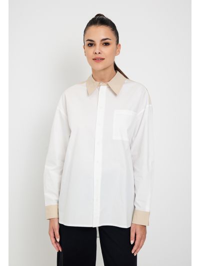 Contrast Back Print Relaxed Fit Shirt