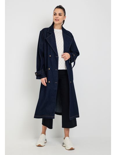 Loose Fit Double Breasted Denim Jacket