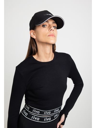 Logo Tape Knitted Crop Top