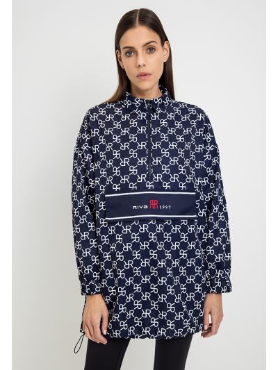 Monogram Print Loose Fit Pullover