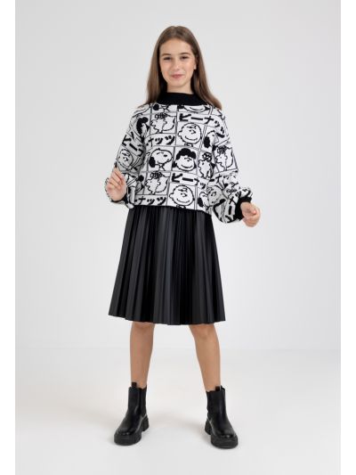Solid PU Leather Skirt