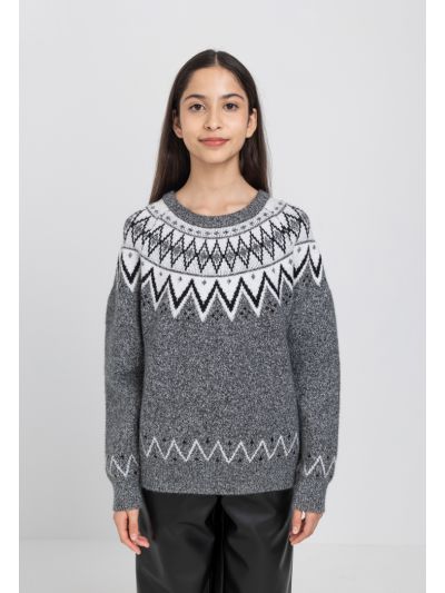 Knitted Pattern Sweater 