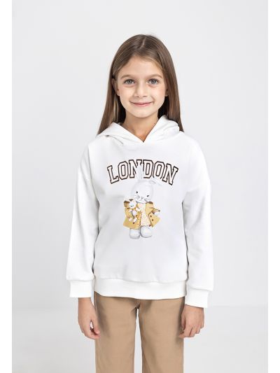 Knitted Printed Hoodie