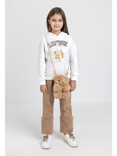 Faux Fur Hems Trouser
