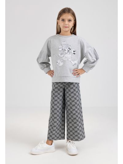 Wide Leg Monogram Trousers