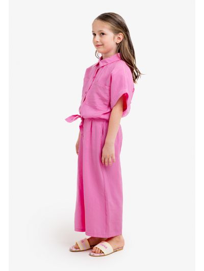 Solid Drawstring Straight Leg Pants