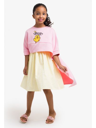 Brown & Friends Embellished Top with Striped Skirt Dress