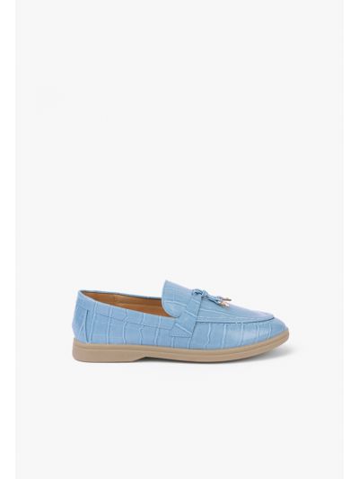 Charms Embellished Textured Loafers