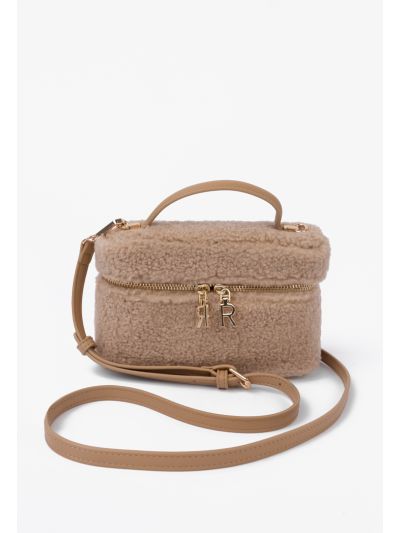 Shearling Top Handle Shoulder Bag