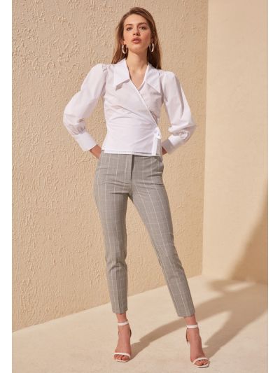 Grey Checked Regular Trouser