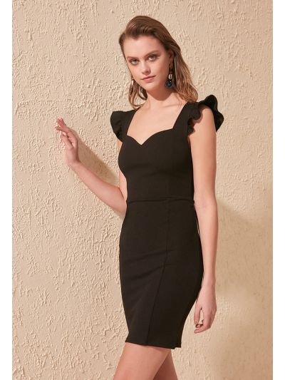 Sweetheart Neck Knitted Dress 