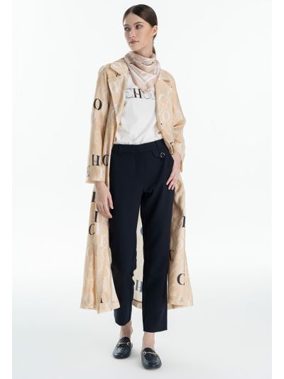 Choice Printed All Over Soft Tone Trench Coat
