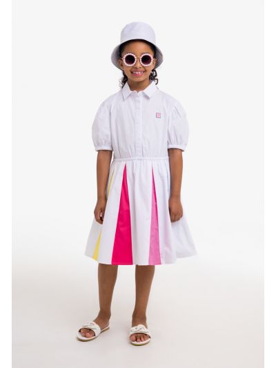 Vibrant Skirt Shirt Dress