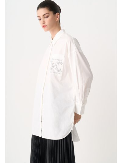 Embroidered Monogram Long Sleeve Shirt