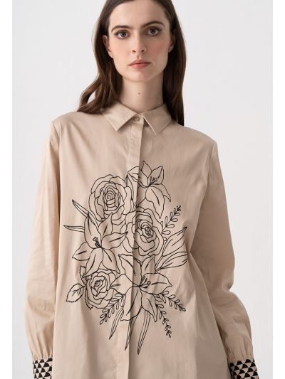 Printed Motif Geometric Pattern Shirt
